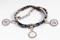 Bracciale tessuto Liberty e charms Violetta di Parma - Violetta Jewels Joy