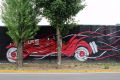 Riccardo Paletti&rsquo;s Autodrom - Mural on wall (old Alfa Romeo car)