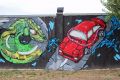 Riccardo Paletti&rsquo;s Autodrom - Mural on wall (Dragon vs Ferrari car)